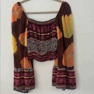 FP Movement by Free People Floral and Leopard Print Top